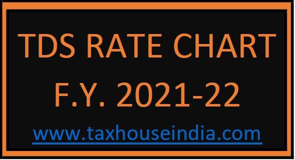 Tds Rate Chart For Fy 2021 22 Tax House India 7120